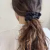Raven Black Classic 100% bamboo scrunchie