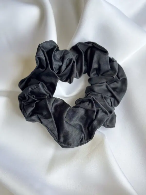 Raven Black Classic 100% bamboo scrunchie